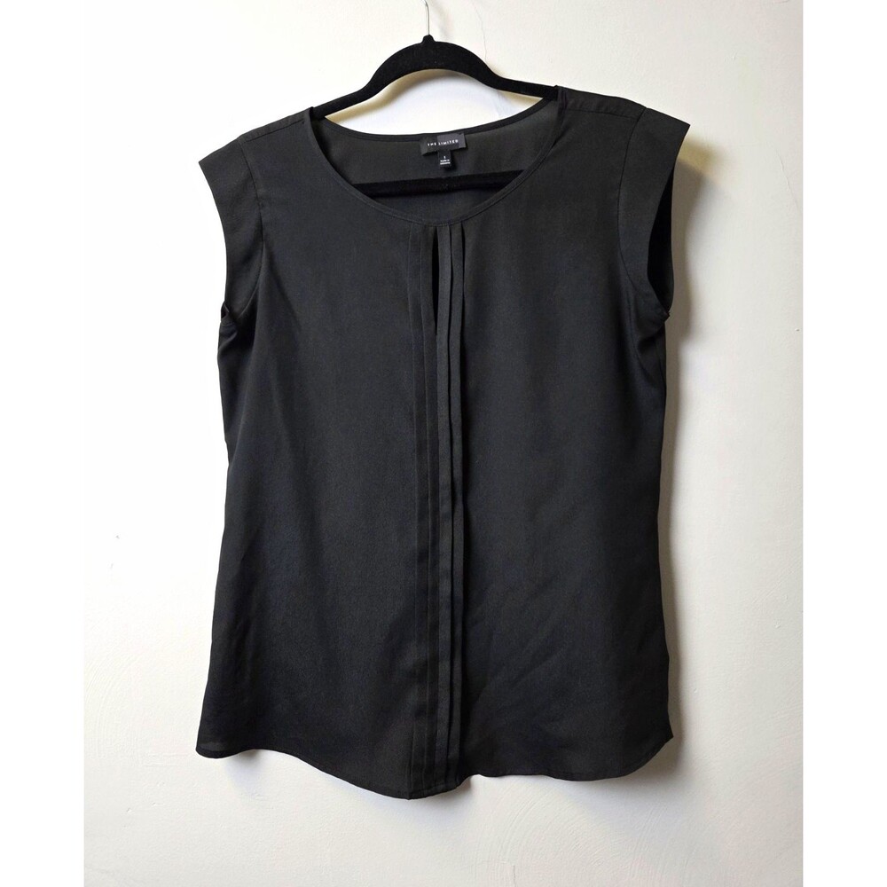 The Limited Black Pleated Sleeveless Blouse Size S